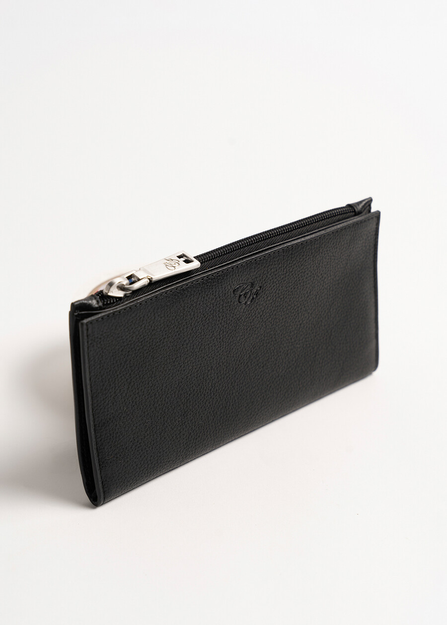 Portafogli Phonex-A in 100% vera pelle cavallino NERO BLACK Donna , immagine n. 4