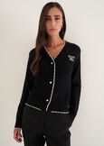 Cardigan Chantal con bottoni gioiello NERO BLACK Donna immagine n. 1