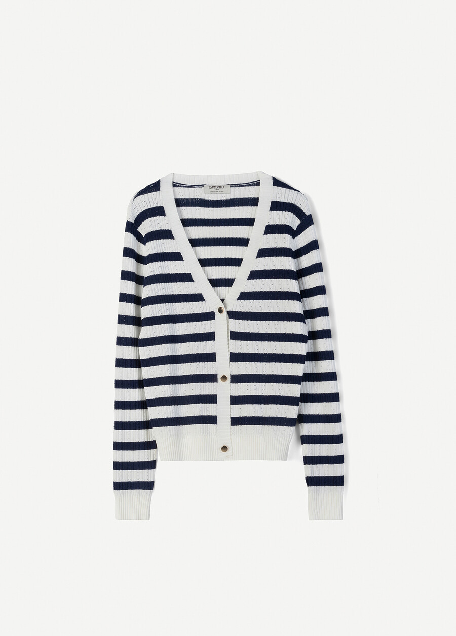 Cardigan Ceres in filo di viscosa BIANCO WHITE Donna , immagine n. 4