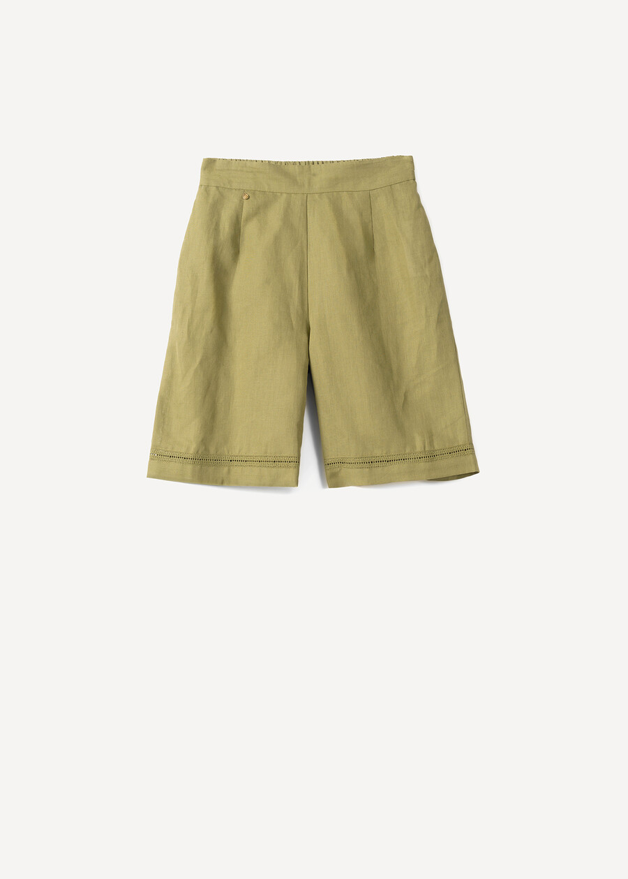 Bermuda Belen in lino e cotone VERDE Donna , immagine n. 6