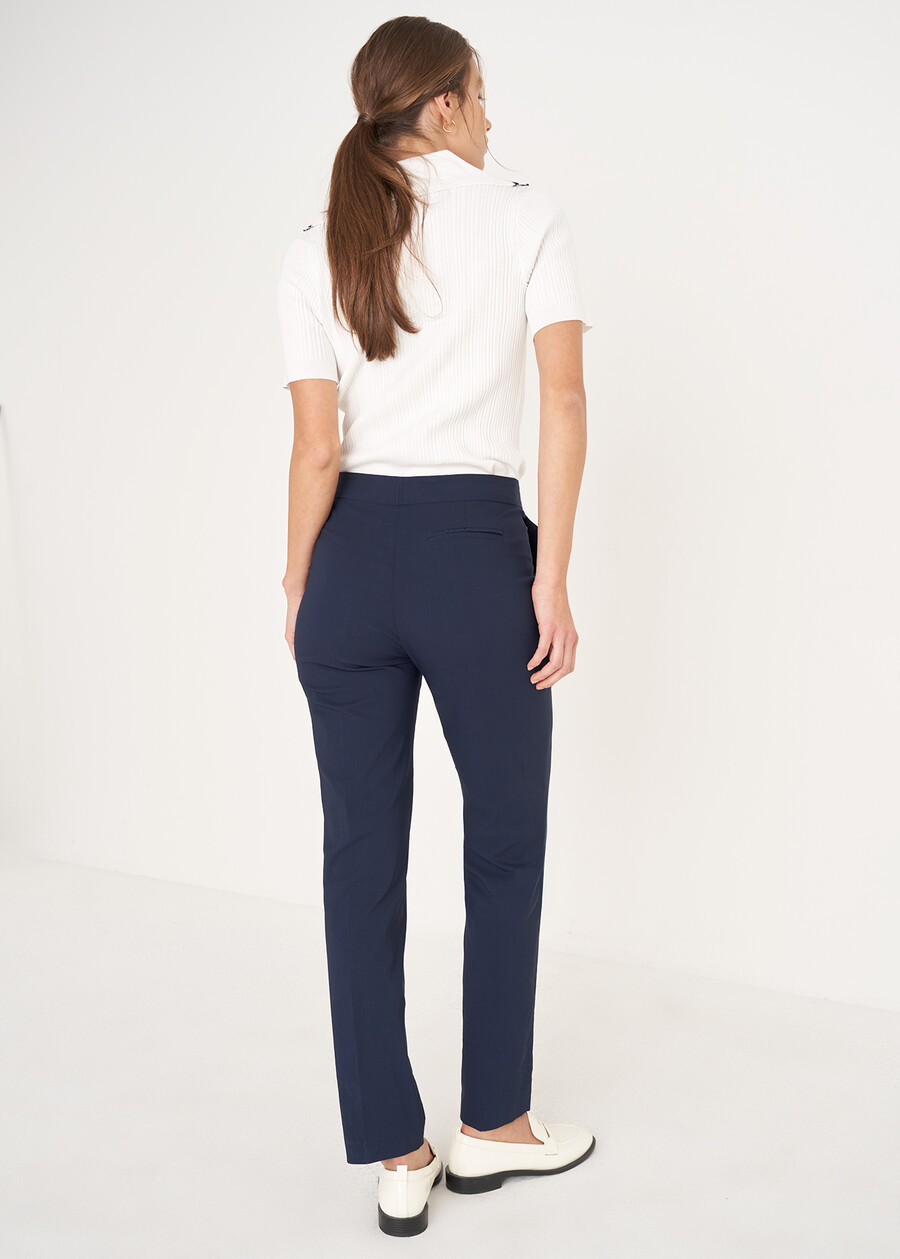 Alice bengaline trousers BLUBIANCO WHITEMARRONENERO BLACK Woman , image number 4