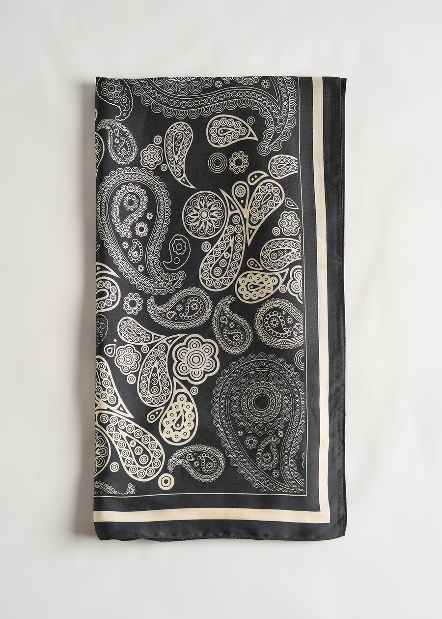 Serena cashmere print scarf NERO BLACK Woman , image number 1