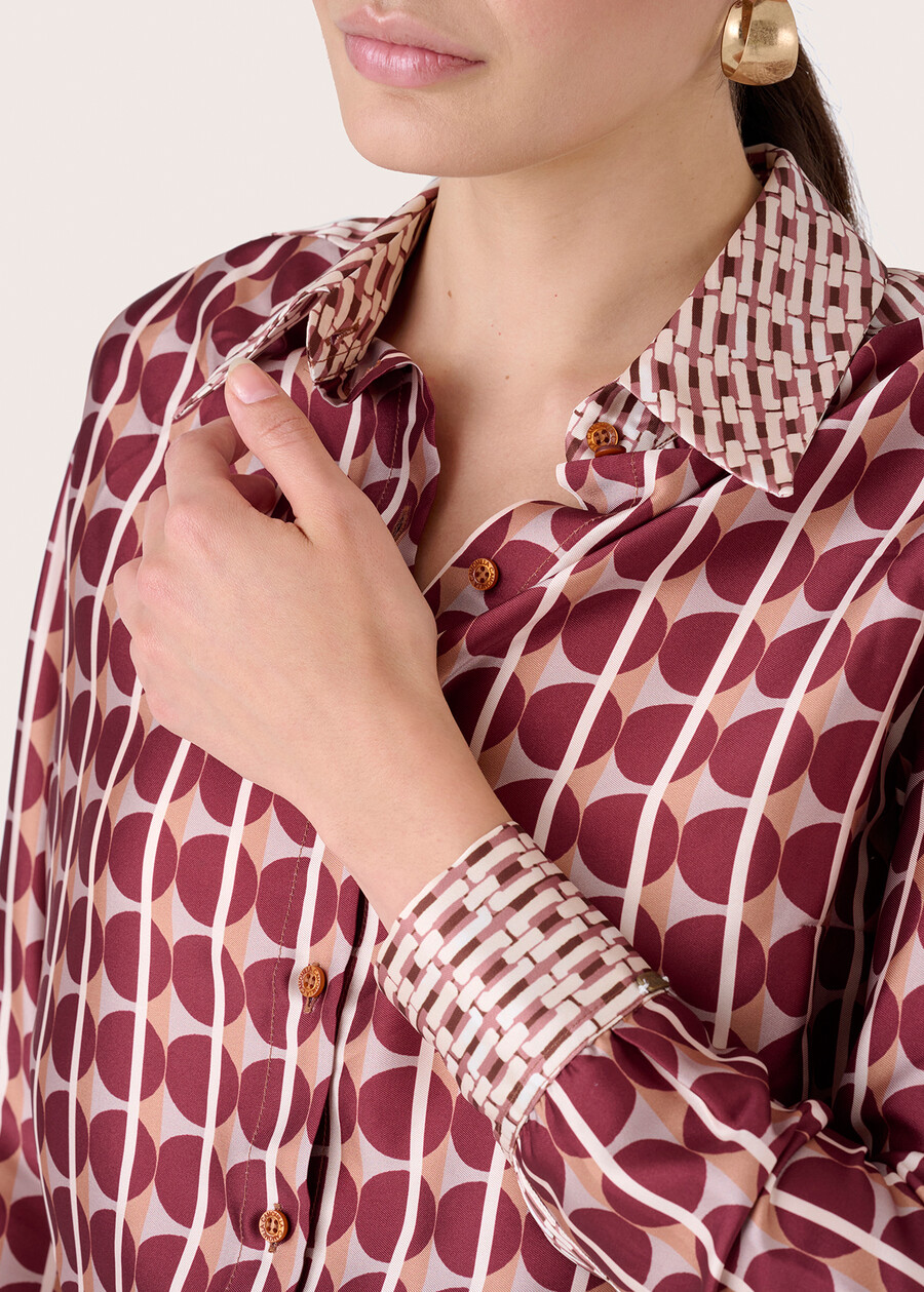 Camicia Catia in satin ROSSO BORDEAUX Donna , immagine n. 3