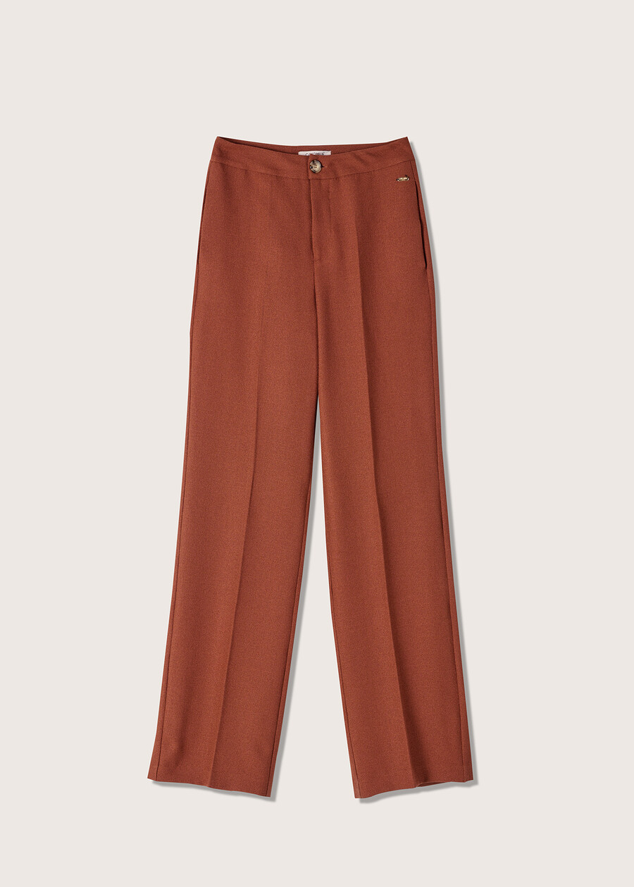 Pantaloni Plinio effetto stuoia MARRONE CACAO Donna , immagine n. 5