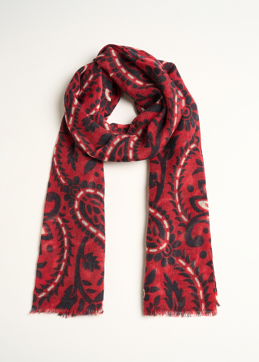 Sophie wool macro paisley scarf ROSSOVERDE Woman , image number 1