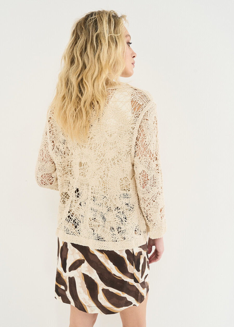 Cardigan Chandra in filo di cotone BEIGE LIGHT BEIGE Donna , immagine n. 3
