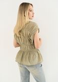 Top Tiago in cotone con balza MARRONEVERDE Donna immagine n. 3