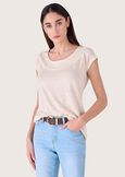 Sue 100% linen t-shirt BEIGE ECRUBLU MAIOLICA Woman image number 1