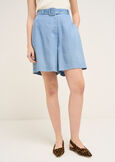 Bermuda Boxy in viscosa con cintura DENIM MEDIUM DENIM Donna immagine n. 3