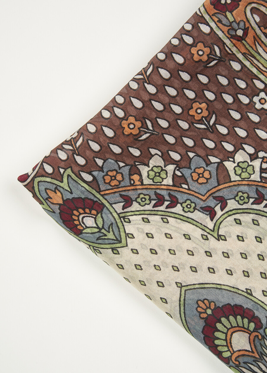 Foulard Soras in 100% seta MARRONE CIOCCOLATO Donna , immagine n. 3