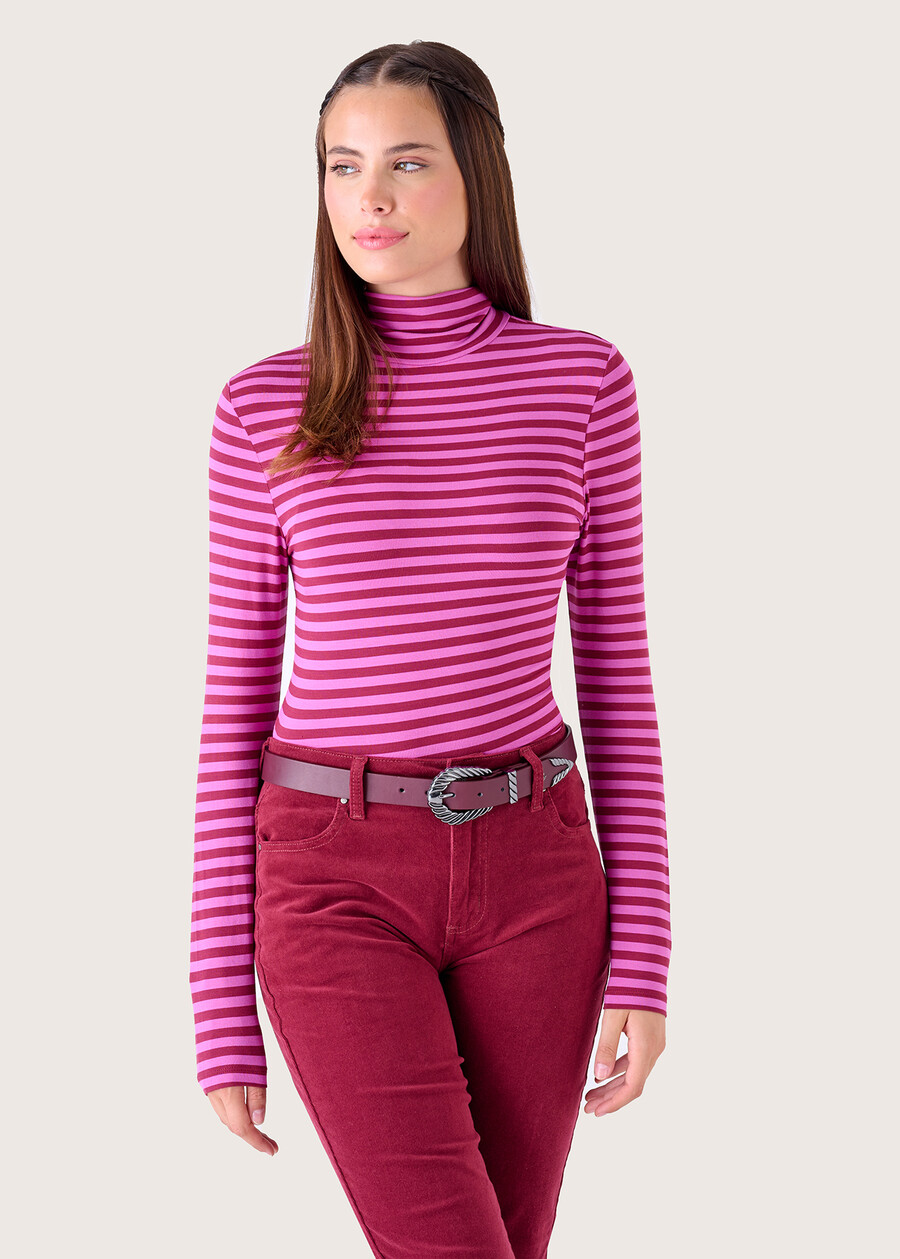 T-shirt Sarah in viscosa BLUE COLONIALROSSO SYRAH Donna , immagine n. 1