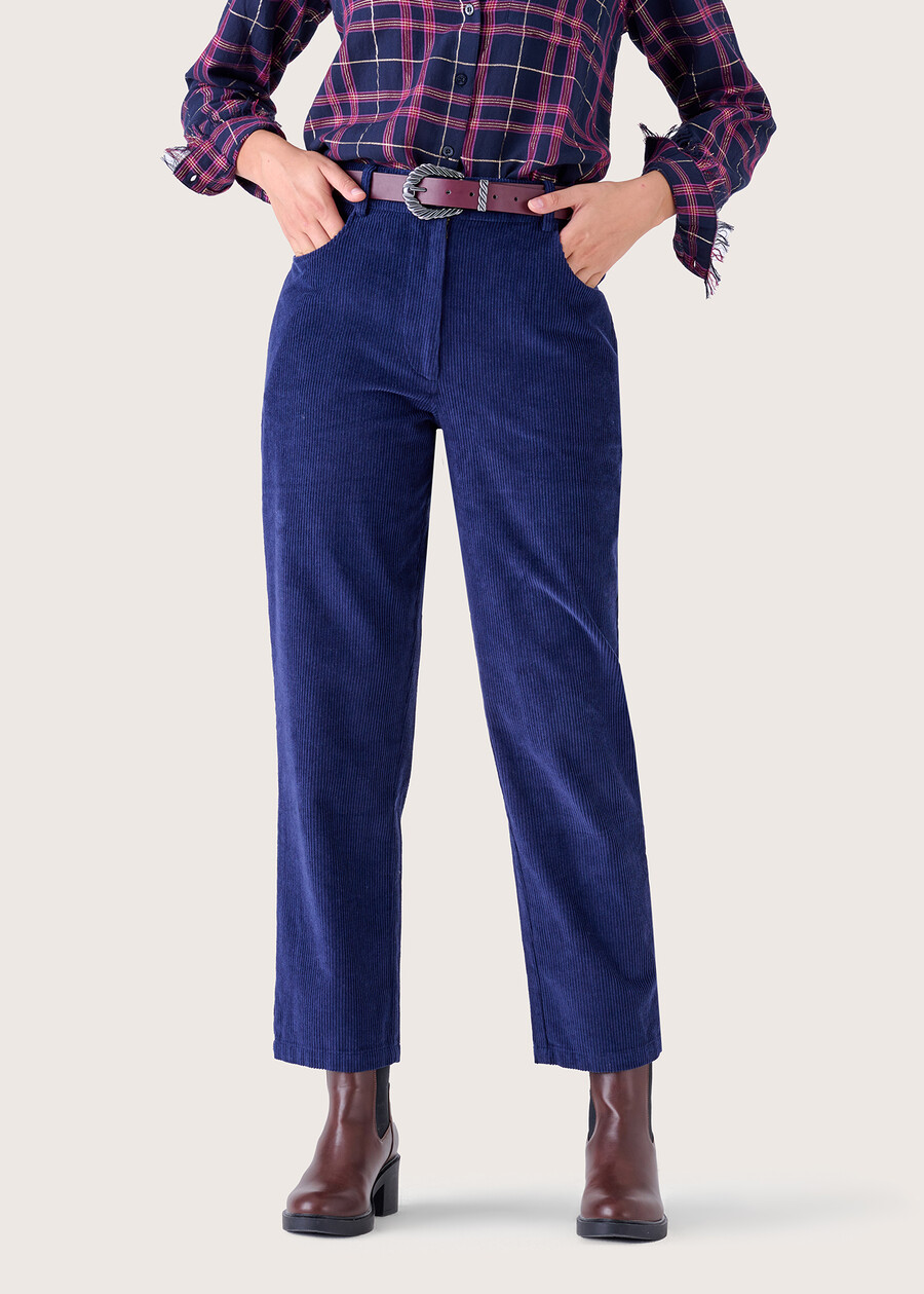 Pepa velvet trousers BLU LAGUNA Woman , image number 2