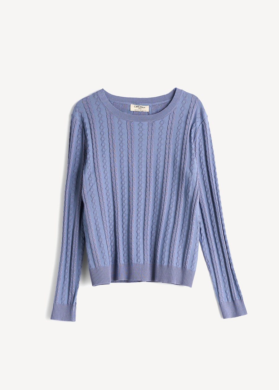 Maglia Mabel a girocollo ROSSO BORDEAUXCELESTE POLVERE Donna , immagine n. 5