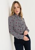 Camicia Clarence in crepe con rouches e stampa cuo BLU Donna immagine n. 1