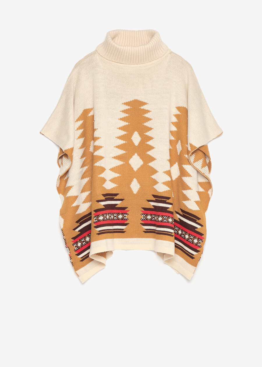 Mable poncho with ethnic pattern, Woman  , image number 2