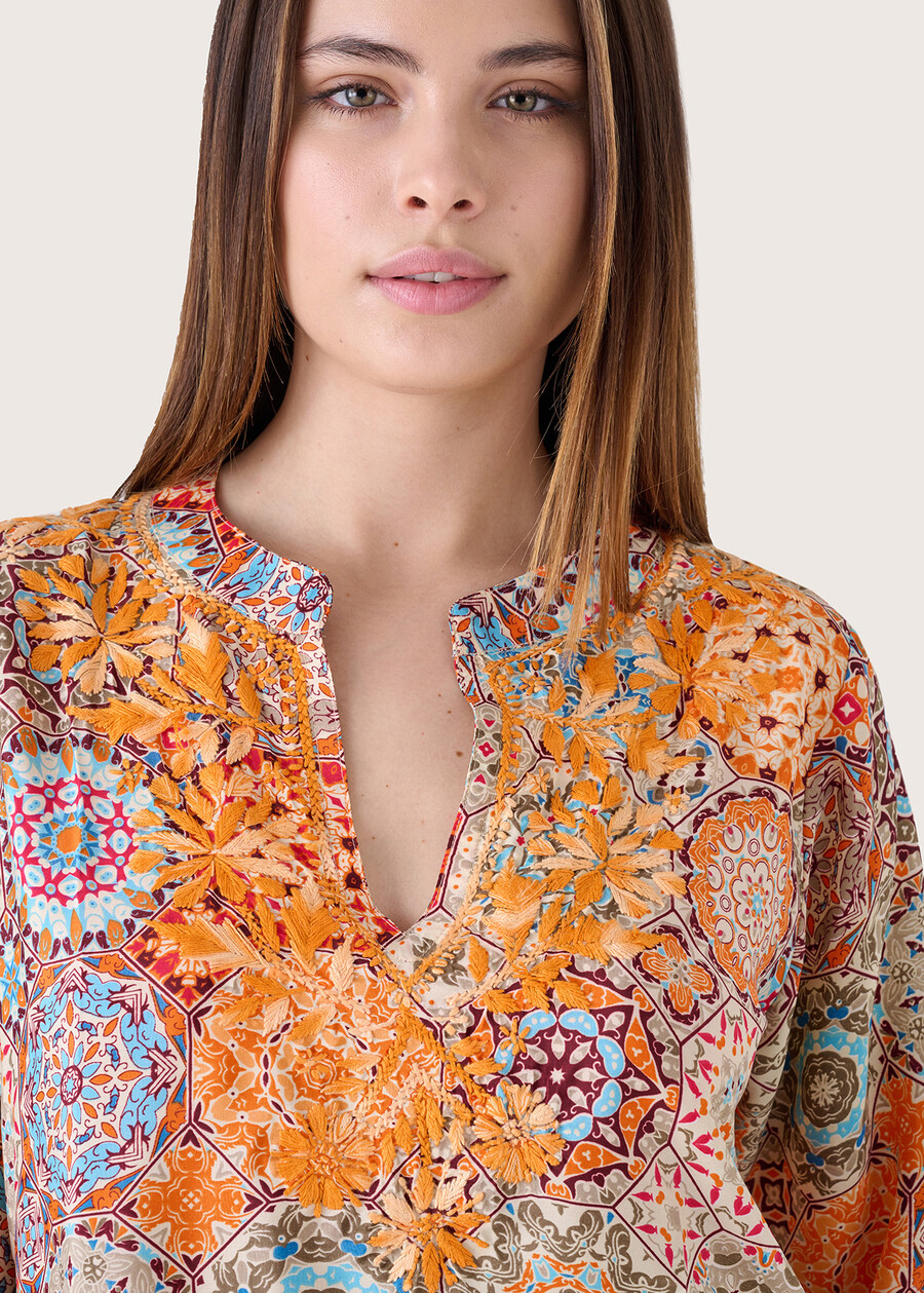 Chloe patterned blouse ARANCIO CARROT Woman , image number 2