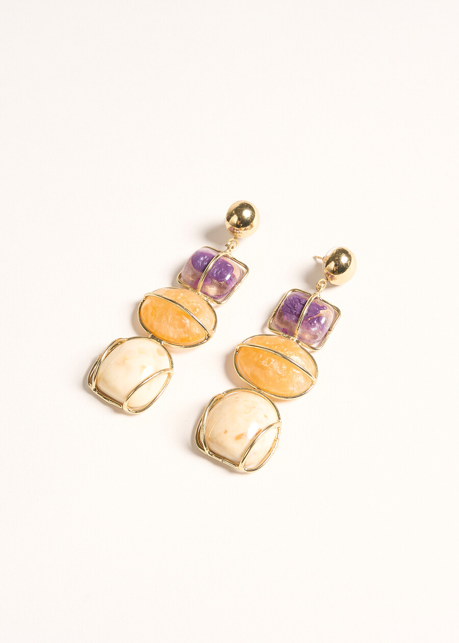 Gwen drop earrings with stones GOLD Woman , image number 2