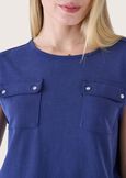 Sonte modal blend t-shirt VERDE ASPARAGOBLU MEDIUM BLUE Woman image number 2