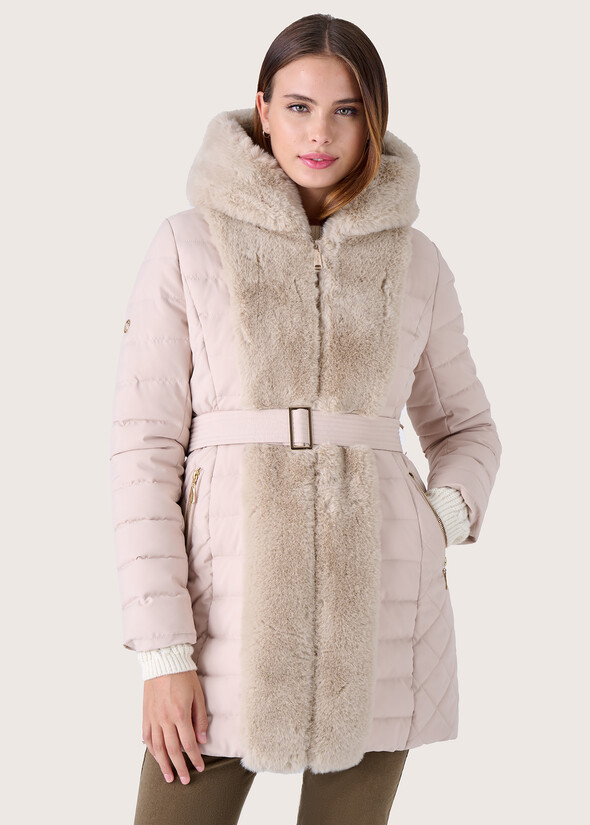 Piumino lungo Pica NERO BLACKBEIGE GESSO Donna null