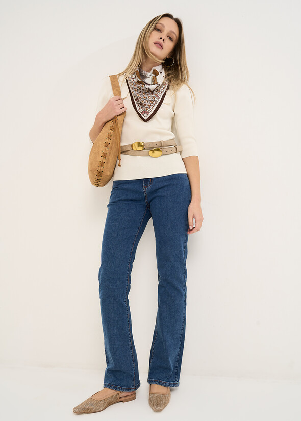 Jeans Cindy flare con spacco DENIM MEDIUM DENIM Donna null