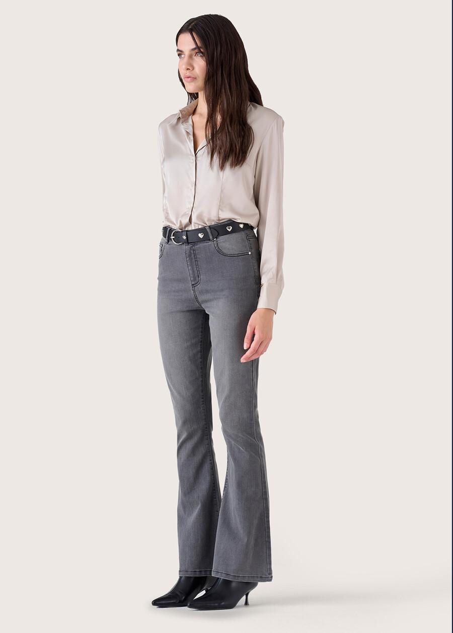 Pantalone Cindy in denim di cotone DENIM DARK DENIMGRIGIO GREY Donna , immagine n. 1