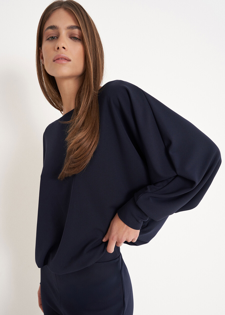 Blusa Cassy in jersey GRIGIO GREYBLUE OLTREMARE  Donna , immagine n. 2
