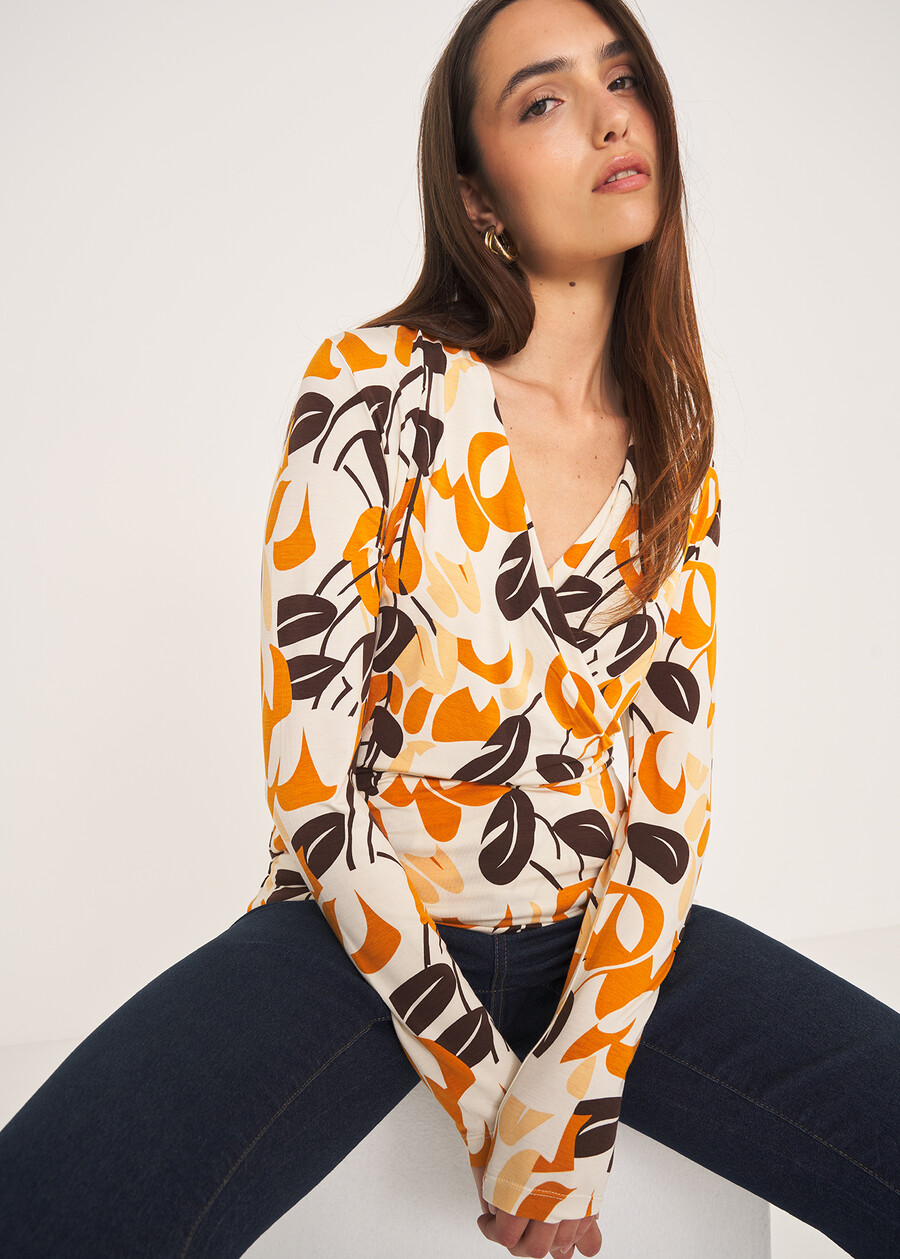 Sammy wrap-effect T-shirt GIALLO MOSTARDA Woman , image number 1