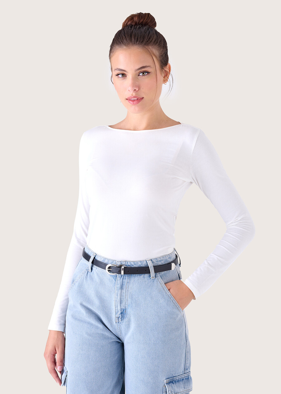 T-shirt Sabry in cotone NERO BLACKBIANCO WHITE Donna , immagine n. 1