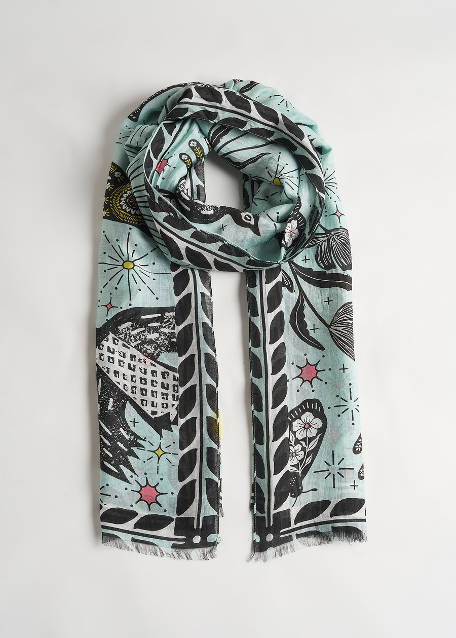 Sciarpa Solange con stampa Tarocchi VERDE Donna , immagine n. 2