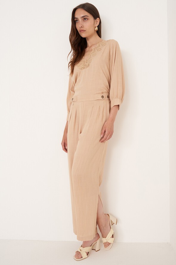 Pantaloni Penny in viscosa e lino
 BEIGE DOESKIN  Donna null
