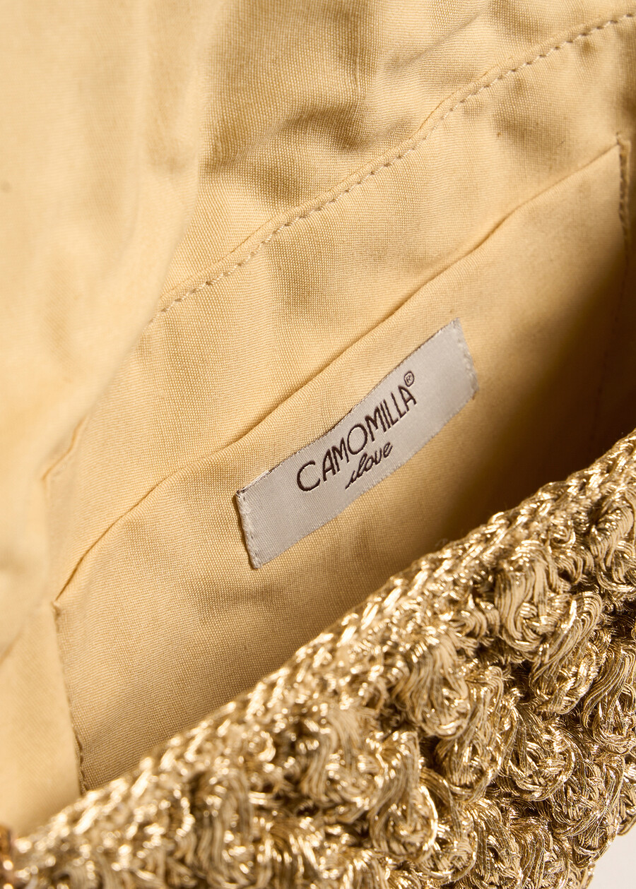 Pochette Basha lavorazione crochet NERO BLACKGOLD Donna , immagine n. 4