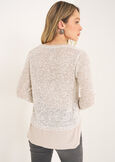 Maglia Met con rouche satin BEIGE SABBIA Donna immagine n. 3