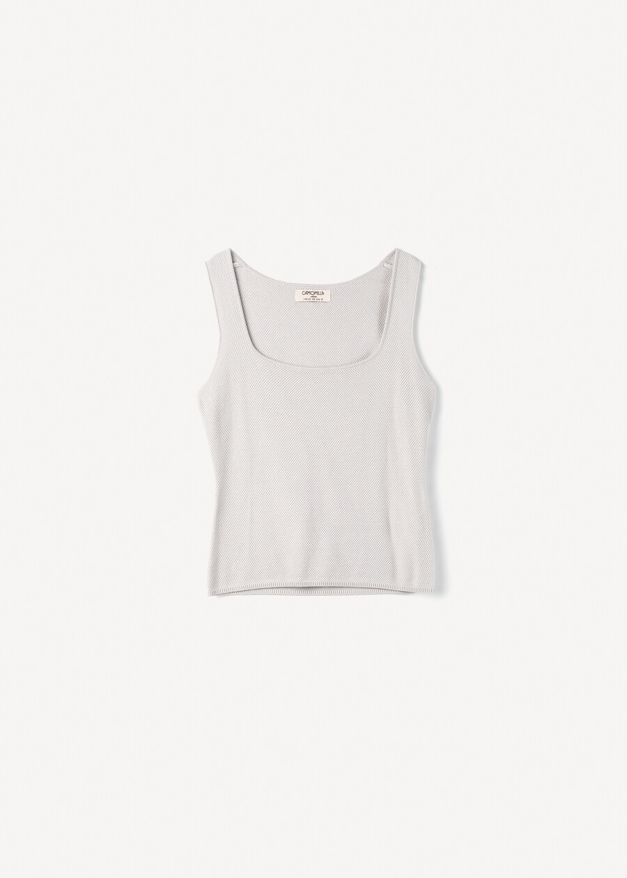 Top Trevis in punto riso MARRONE CAFFEGRIGIO PERLA Donna , immagine n. 4