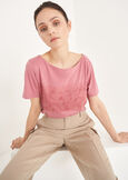 Sunset t-shirt with embroidery MARRONE JAVAROSA QUARZO Woman image number 1