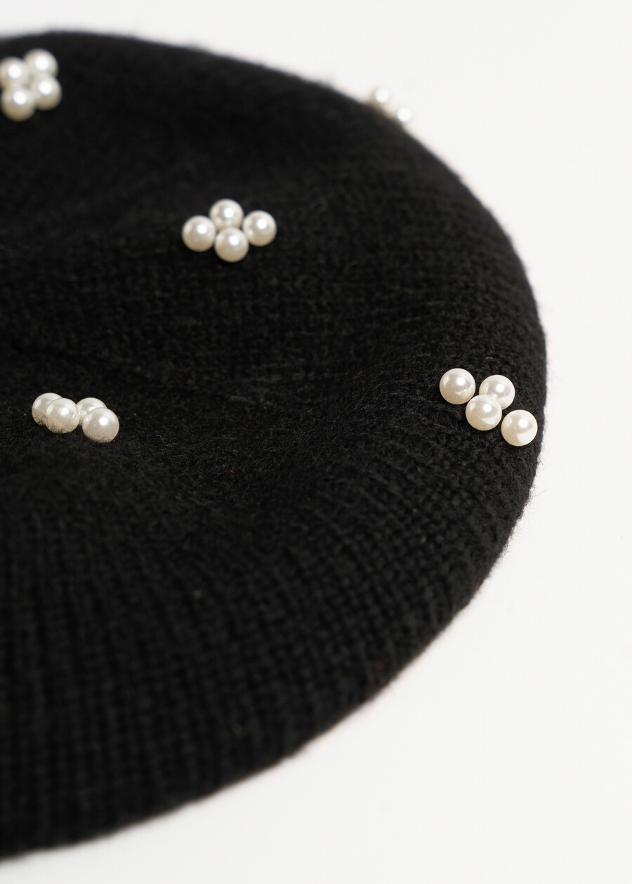 Gift Idea – Pearl-Embroidered Scarf e Matching Ber NERO BLACKBEIGE LATTE Woman , image number 6