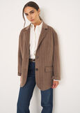 Giulia pinstripe wool jacket GRIGIO TORTORABLU Woman image number 1