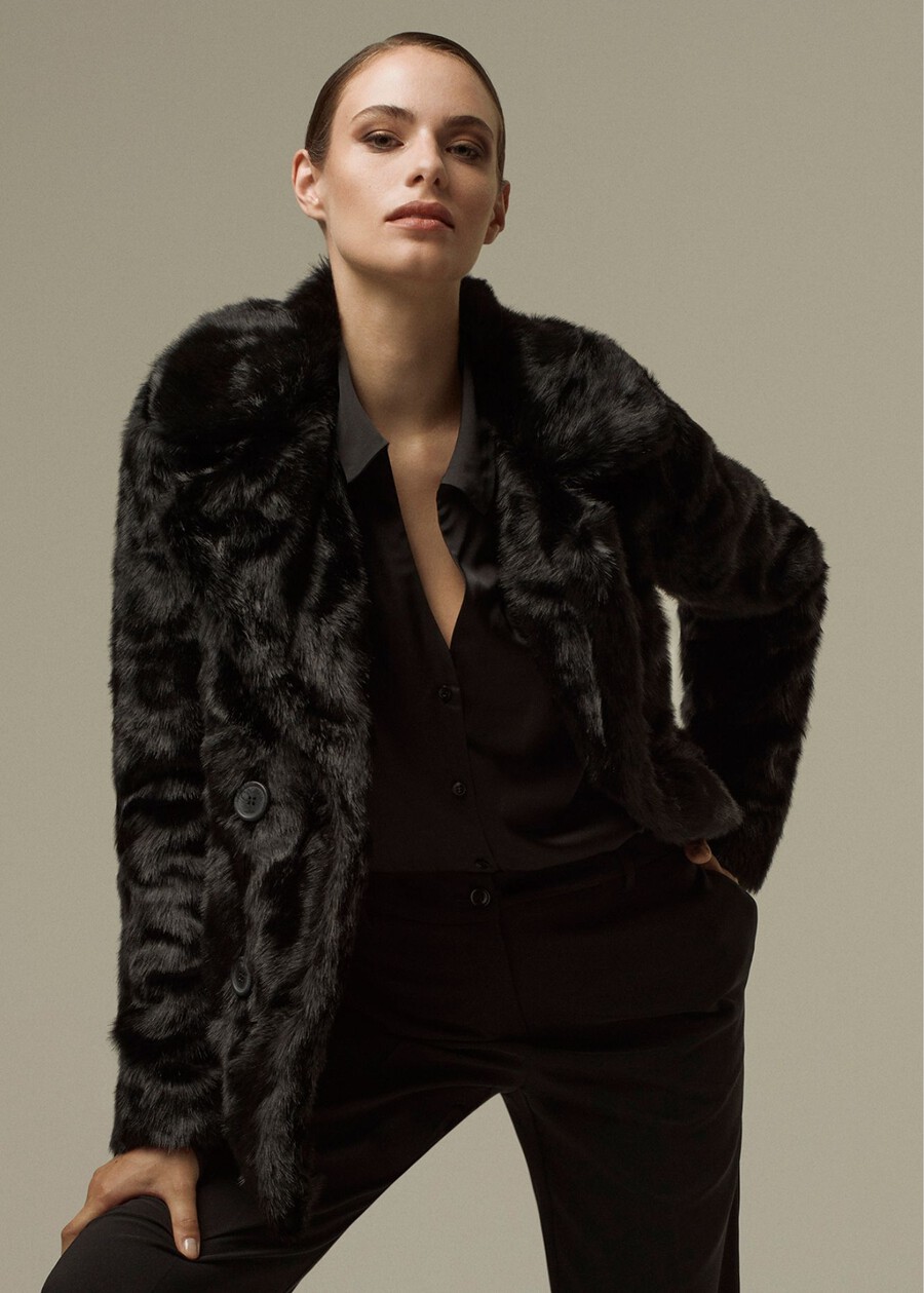 Gael eco-fur jacket NERO BLACK Woman , image number 1