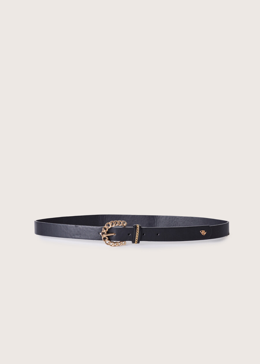 Camelia eco-leather belt NERO BLACK Woman , image number 2