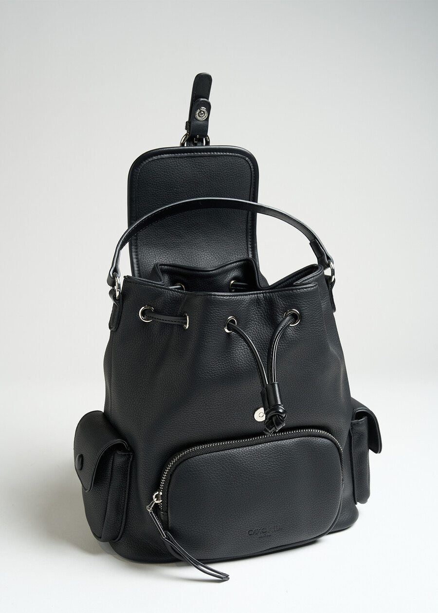 Briky black faux leather backpack NEROMARRONE Woman , image number 2