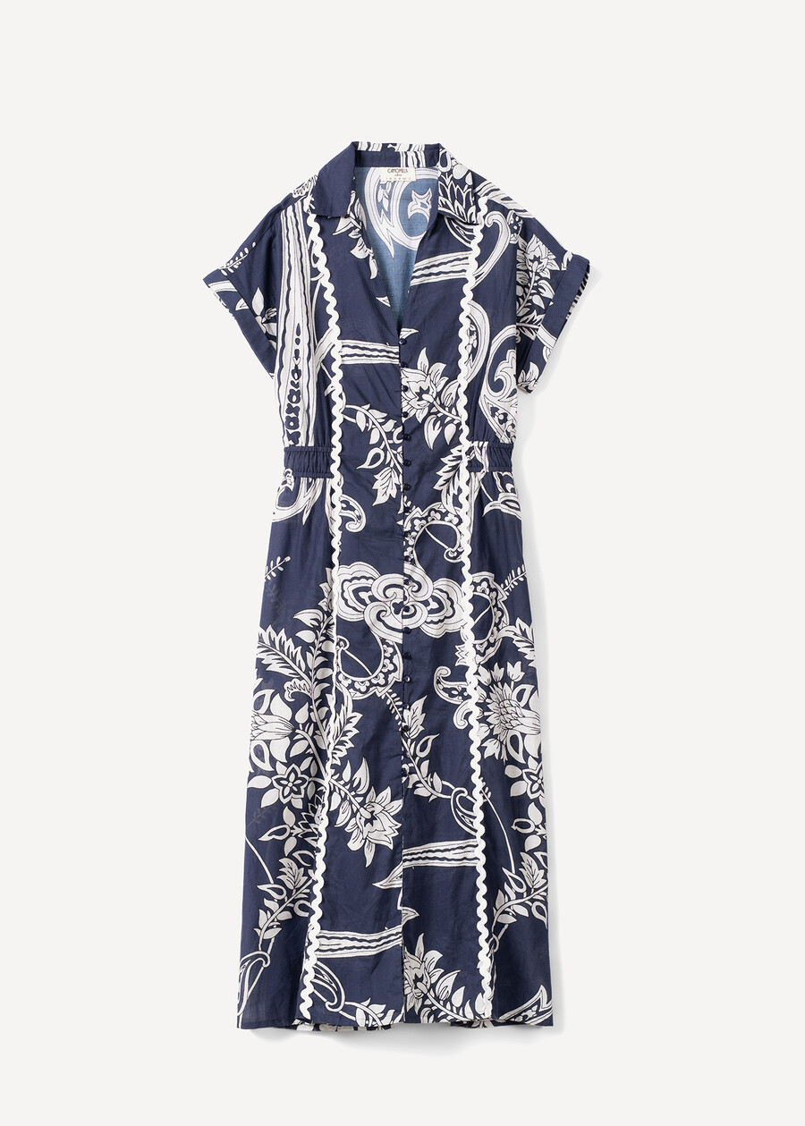 Abito midi Agadir in cotone stampato BLU Donna , immagine n. 4