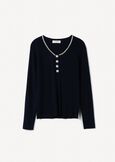 Maglia Marcy con strass e bottoni gioiello BLU Donna immagine n. 4