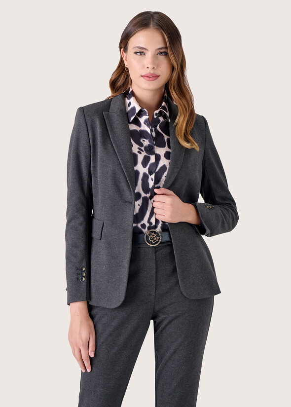 Gaby herringbone cloth blazer BLU GRAFITE Woman null