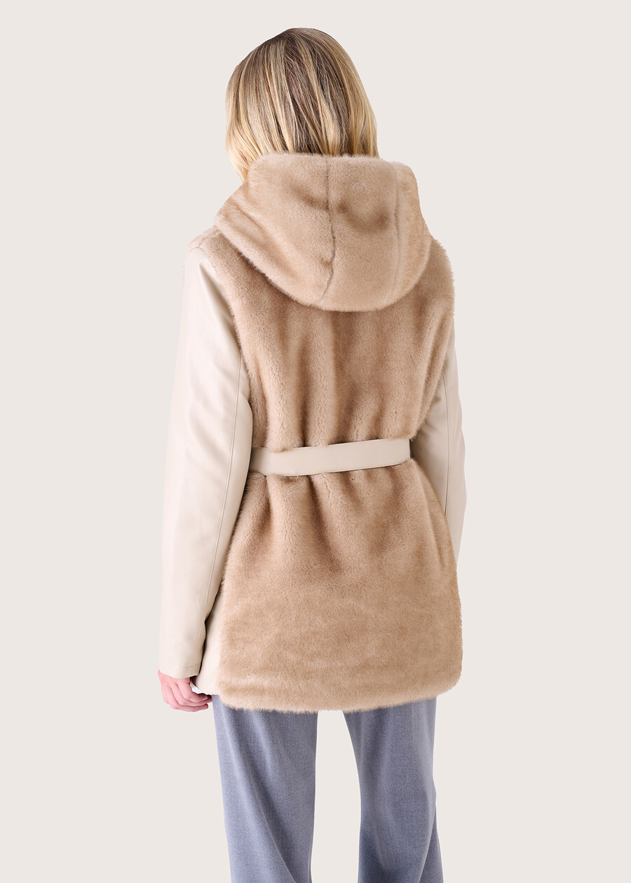 Cappotto Grace in ecopelo BEIGE GREIGE Donna , immagine n. 4