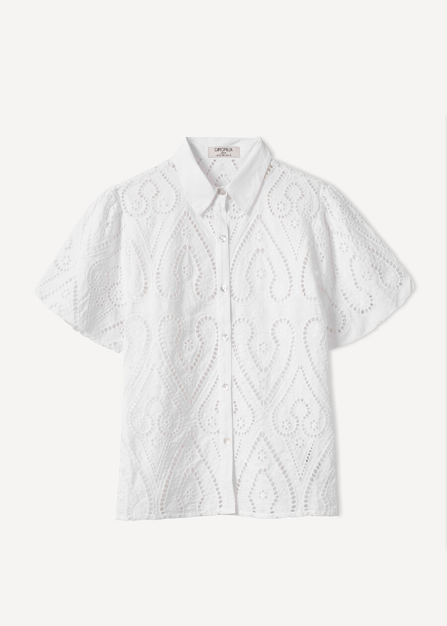 Camicia Cleopatra traforata BIANCO WHITE Donna , immagine n. 4