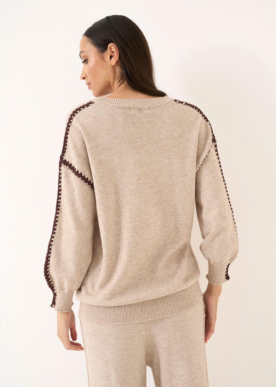 Mirella two-tone knit top GRIGIO TORTORA Woman , image number 3