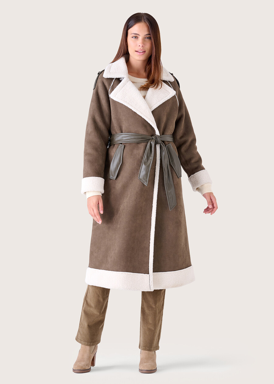 Cappotto Clarisse in eco-suede VERDE CAPPER Donna , immagine n. 2