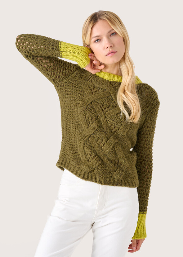 Maglioncino Monica punto a losanghe VERDE MUSCHIO Donna null