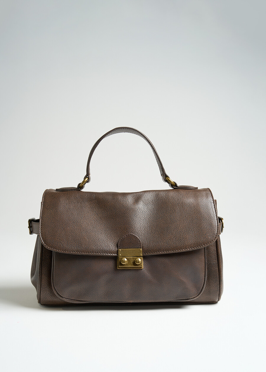 Borsa Blank a cartella in vera pelle MARRONE Donna , immagine n. 3