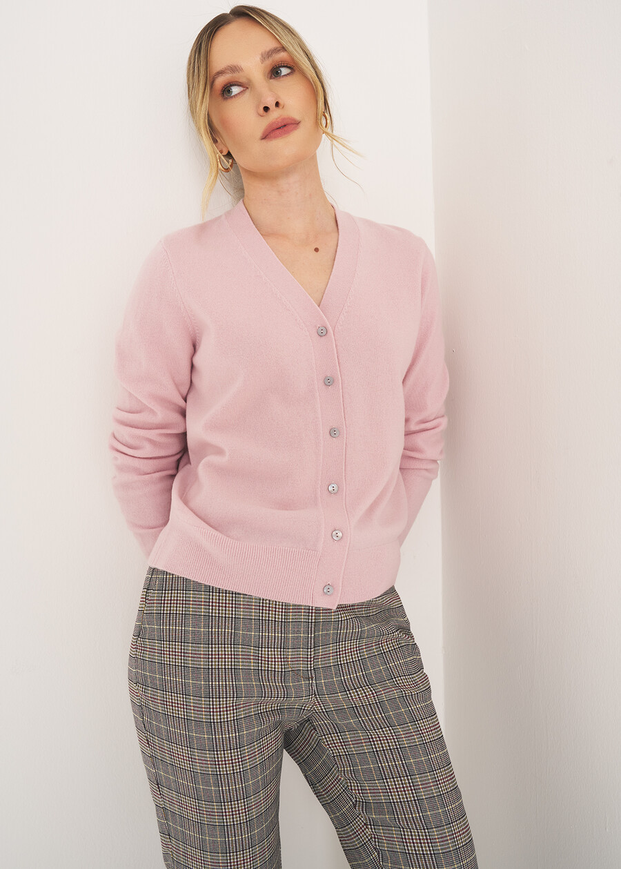 Cardigan Cash in pura lana CELESTE FIORDALISOROSA Donna , immagine n. 2