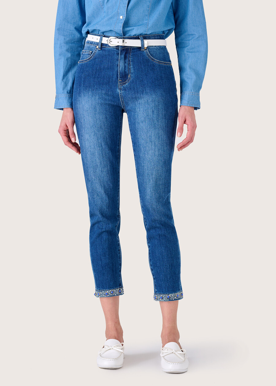Paryl denim Capri trousers DENIM Woman , image number 2